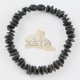 Amber raw black color beads bracelet 21cm